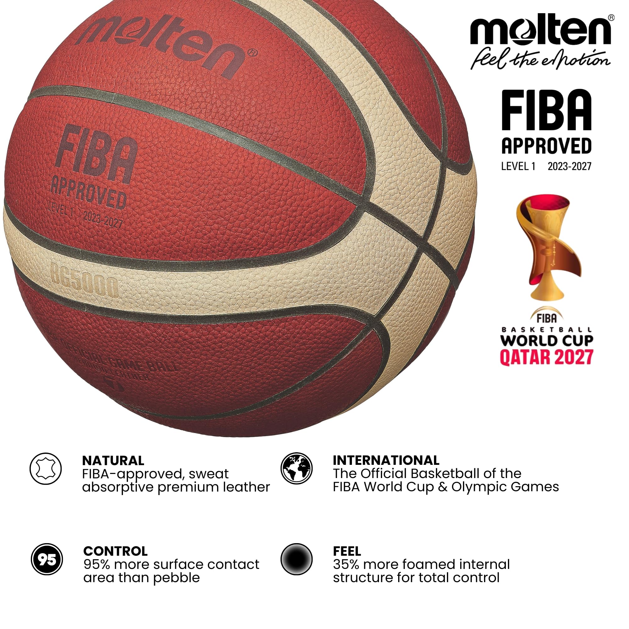 molten BG5000 FIBA公式ゲームボール Buy Molten BG5000 FIBA Approved Game Ball, Orange/Tan, Size 7